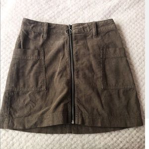 pacsun olive green mini skirt